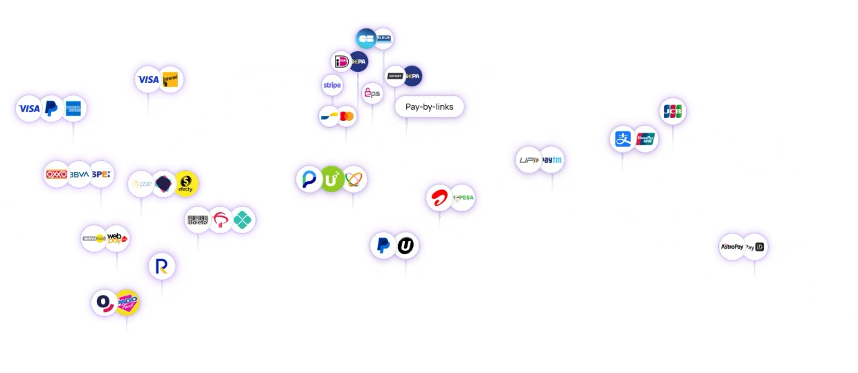 Global coverage map for Payneteasy payment solutions